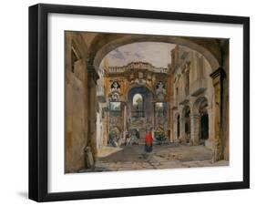 Palermo, 1844 watercolor-Rudolph von Alt-Framed Giclee Print