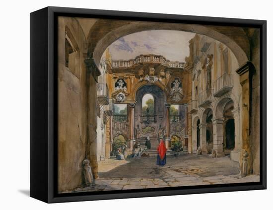 Palermo, 1844 watercolor-Rudolph von Alt-Framed Stretched Canvas