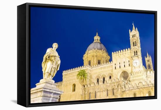 Palermo Cathedral at Night (Duomo Di Palermo)-Matthew Williams-Ellis-Framed Stretched Canvas