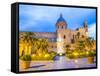 Palermo Cathedral (Duomo Di Palermo) at Night, Palermo, Sicily, Italy, Europe-Matthew Williams-Ellis-Framed Stretched Canvas