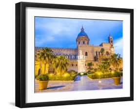 Palermo Cathedral (Duomo Di Palermo) at Night, Palermo, Sicily, Italy, Europe-Matthew Williams-Ellis-Framed Photographic Print