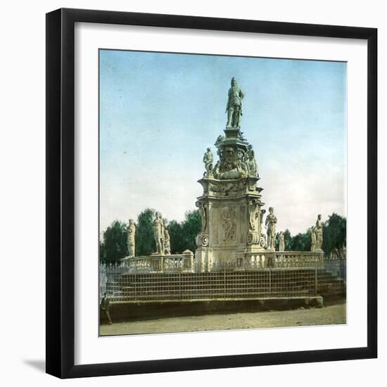 Palermo (Sicily), Statue of Charles the Fifth, Emperor of the Holy Germanic Roman Empire-Leon, Levy et Fils-Framed Photographic Print