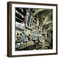 Palermo (Sicily), the Catacombs-Leon, Levy et Fils-Framed Photographic Print