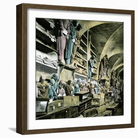 Palermo (Sicily), the Catacombs-Leon, Levy et Fils-Framed Photographic Print