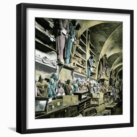 Palermo (Sicily), the Catacombs-Leon, Levy et Fils-Framed Photographic Print