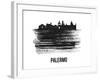 Palermo Skyline Brush Stroke - Black II-NaxArt-Framed Art Print