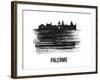 Palermo Skyline Brush Stroke - Black II-NaxArt-Framed Art Print