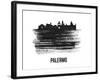 Palermo Skyline Brush Stroke - Black II-NaxArt-Framed Art Print