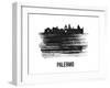 Palermo Skyline Brush Stroke - Black II-NaxArt-Framed Art Print