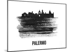 Palermo Skyline Brush Stroke - Black II-NaxArt-Mounted Art Print