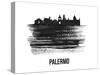 Palermo Skyline Brush Stroke - Black II-NaxArt-Stretched Canvas