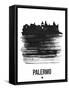 Palermo Skyline Brush Stroke - Black-NaxArt-Framed Stretched Canvas