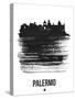 Palermo Skyline Brush Stroke - Black-NaxArt-Stretched Canvas