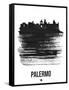 Palermo Skyline Brush Stroke - Black-NaxArt-Framed Stretched Canvas