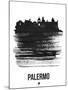 Palermo Skyline Brush Stroke - Black-NaxArt-Mounted Art Print