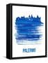 Palermo Skyline Brush Stroke - Blue-NaxArt-Framed Stretched Canvas