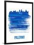 Palermo Skyline Brush Stroke - Blue-NaxArt-Framed Art Print