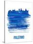 Palermo Skyline Brush Stroke - Blue-NaxArt-Stretched Canvas