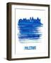 Palermo Skyline Brush Stroke - Blue-NaxArt-Framed Art Print