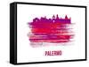 Palermo Skyline Brush Stroke - Red-NaxArt-Framed Stretched Canvas