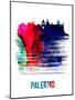 Palermo Skyline Brush Stroke - Watercolor-NaxArt-Mounted Art Print