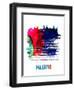 Palermo Skyline Brush Stroke - Watercolor-NaxArt-Framed Art Print