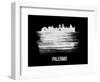 Palermo Skyline Brush Stroke - White-NaxArt-Framed Art Print