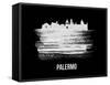 Palermo Skyline Brush Stroke - White-NaxArt-Framed Stretched Canvas