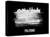 Palermo Skyline Brush Stroke - White-NaxArt-Stretched Canvas