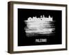 Palermo Skyline Brush Stroke - White-NaxArt-Framed Art Print