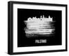 Palermo Skyline Brush Stroke - White-NaxArt-Framed Art Print