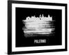 Palermo Skyline Brush Stroke - White-NaxArt-Framed Art Print