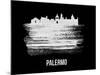 Palermo Skyline Brush Stroke - White-NaxArt-Mounted Art Print