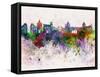 Palermo Skyline in Watercolor Background-paulrommer-Framed Stretched Canvas