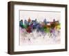 Palermo Skyline in Watercolor Background-paulrommer-Framed Art Print