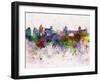 Palermo Skyline in Watercolor Background-paulrommer-Framed Art Print