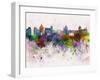 Palermo Skyline in Watercolor Background-paulrommer-Framed Art Print