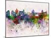 Palermo Skyline in Watercolor Background-paulrommer-Mounted Art Print