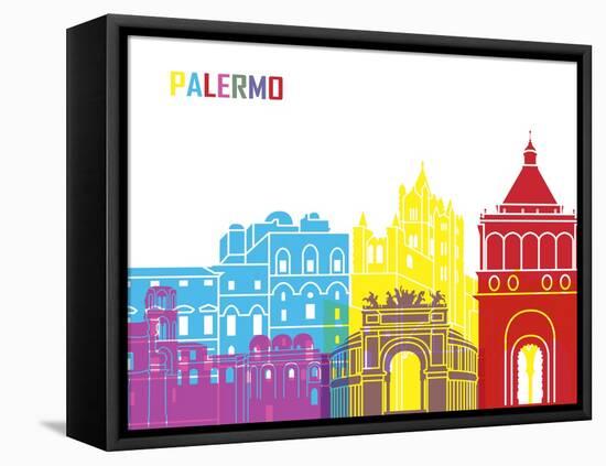 Palermo Skyline Pop-paulrommer-Framed Stretched Canvas