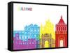 Palermo Skyline Pop-paulrommer-Framed Stretched Canvas