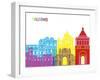 Palermo Skyline Pop-paulrommer-Framed Art Print