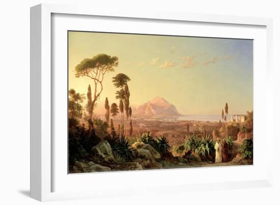 Palermo with Mount Pellegrino, C.1850-Carl Wilhelm Goetzloff-Framed Giclee Print