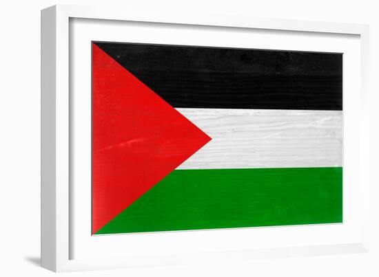 Palestine Flag Design with Wood Patterning - Flags of the World Series-Philippe Hugonnard-Framed Art Print