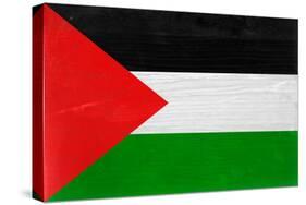 Palestine Flag Design with Wood Patterning - Flags of the World Series-Philippe Hugonnard-Stretched Canvas