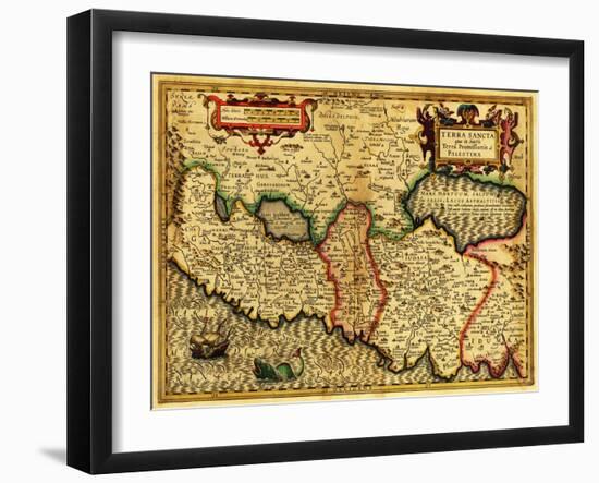 Palestine - Panoramic Map-Lantern Press-Framed Art Print