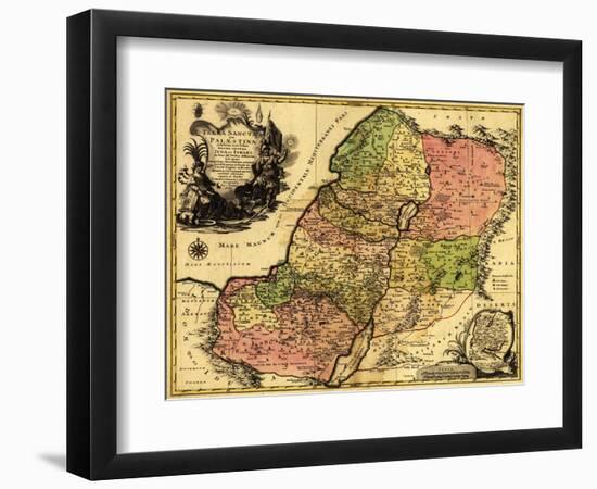 Palestine - Panoramic Map-Lantern Press-Framed Art Print