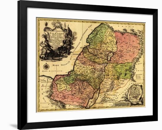 Palestine - Panoramic Map-Lantern Press-Framed Art Print