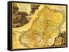 Palestine - Panoramic Map-Lantern Press-Framed Stretched Canvas