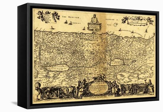 Palestine - Panoramic Map-Lantern Press-Framed Stretched Canvas