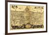 Palestine - Panoramic Map-Lantern Press-Framed Premium Giclee Print